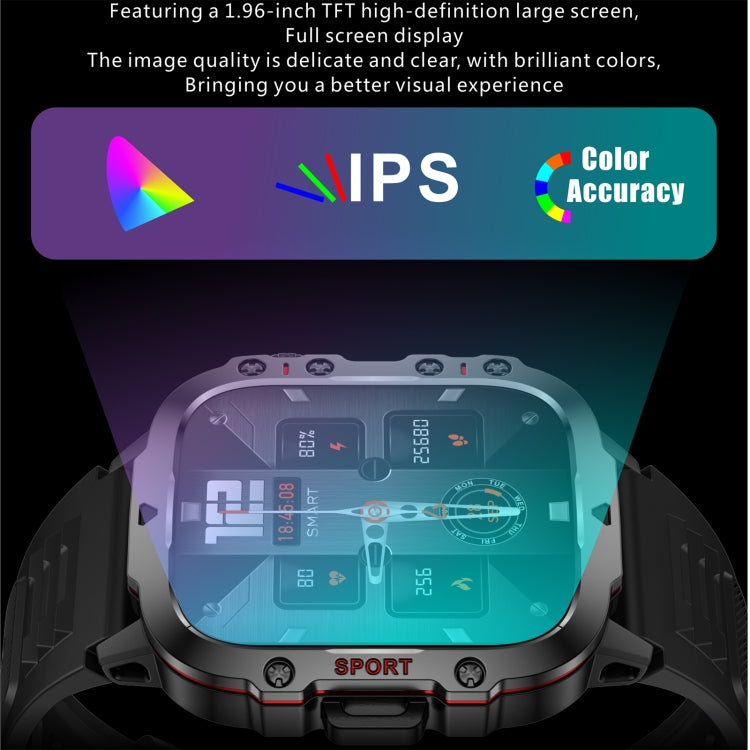 QX11 1.96 inch BT5.2 Smart Sport Watch, Support Bluetooth Call / Sleep / Blood Oxygen / Heart Rate / Blood Pressure Health Monitor(Black) by buy2fix