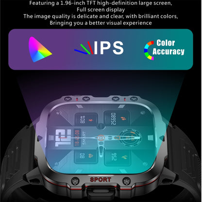 QX11 1.96 inch BT5.2 Smart Sport Watch, Support Bluetooth Call / Sleep / Blood Oxygen / Heart Rate / Blood Pressure Health Monitor(Black) by buy2fix