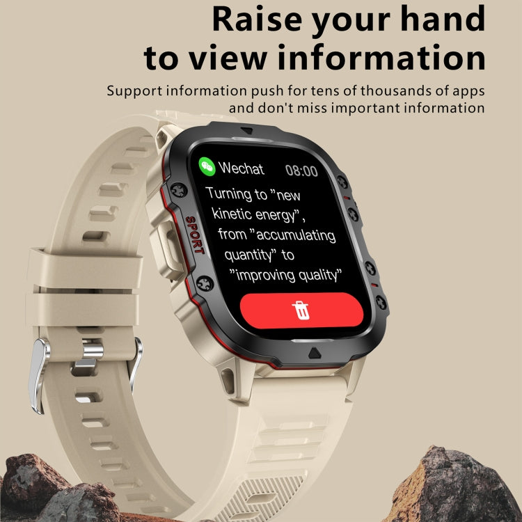 QX11 1.96 inch BT5.2 Smart Sport Watch, Support Bluetooth Call / Sleep / Blood Oxygen / Heart Rate / Blood Pressure Health Monitor(Beige) by buy2fix