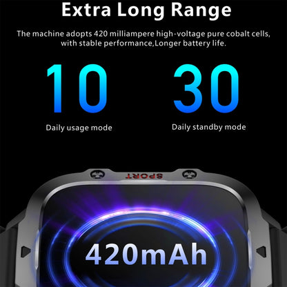 QX11 1.96 inch BT5.2 Smart Sport Watch, Support Bluetooth Call / Sleep / Blood Oxygen / Heart Rate / Blood Pressure Health Monitor(Black) by buy2fix