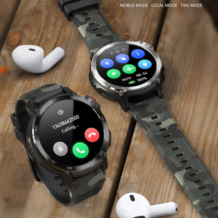 C22 1.6 inch Round Screen Bluetooth Smart Watch, Support Health Monitoring & 24 Sports Modes(Black) by buy2fix