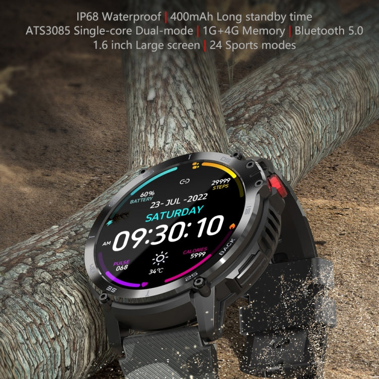 C22 1.6 inch Round Screen Bluetooth Smart Watch, Support Health Monitoring & 24 Sports Modes(Black) by buy2fix