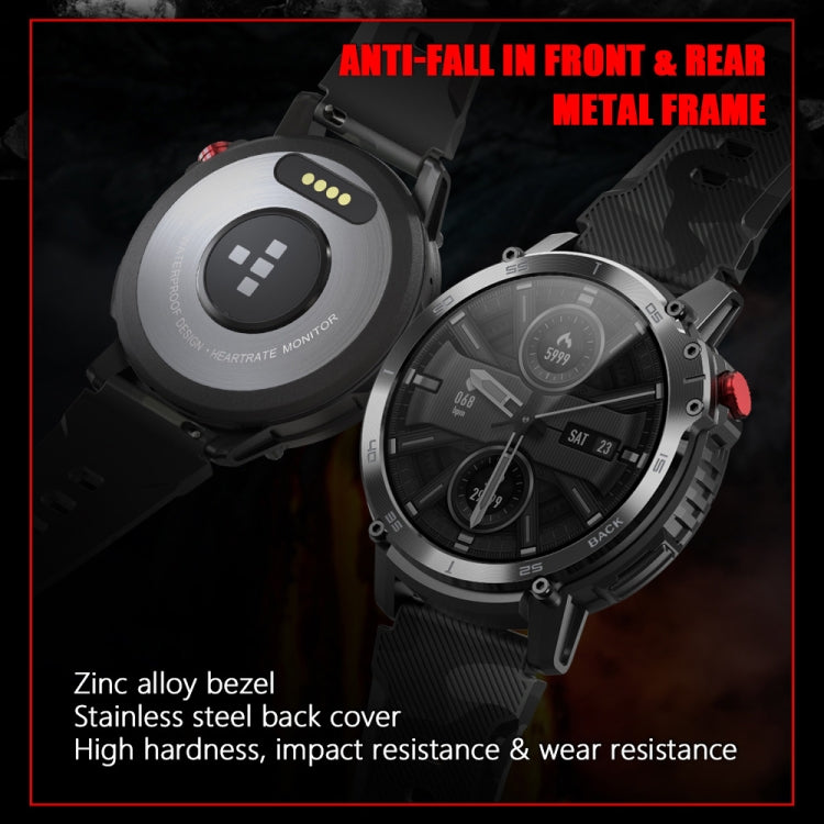 C22 1.6 inch Round Screen Bluetooth Smart Watch, Support Health Monitoring & 24 Sports Modes(Black) by buy2fix