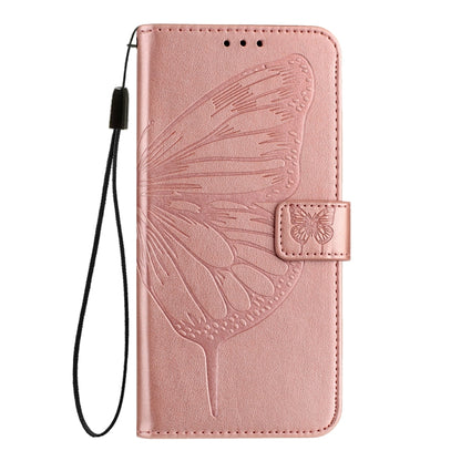 For Google Pixel 9 Pro XL Embossed Butterfly Leather Phone Case(Rose Gold) by buy2fix