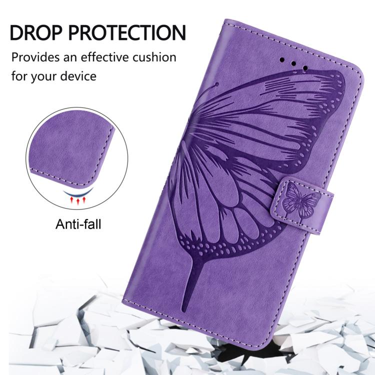 For Google Pixel 10 / 10 Pro+ Embossed Butterfly Leather Phone Case(Purple) - Google Cases by buy2fix | Online Shopping UK | buy2fix
