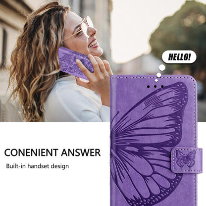 For Google Pixel 10 / 10 Pro+ Embossed Butterfly Leather Phone Case(Purple) - Google Cases by buy2fix | Online Shopping UK | buy2fix