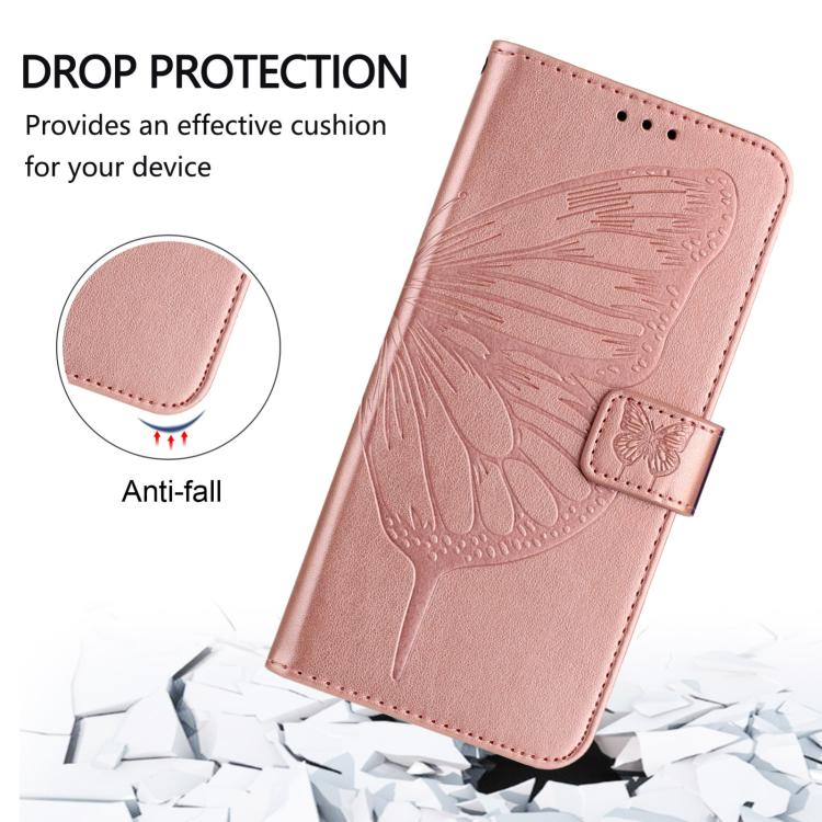 For Google Pixel 10 / 10 Pro+ Embossed Butterfly Leather Phone Case(Rose Gold) - Google Cases by buy2fix | Online Shopping UK | buy2fix