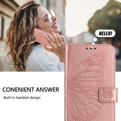 For Google Pixel 10 / 10 Pro+ Embossed Butterfly Leather Phone Case(Rose Gold) - Google Cases by buy2fix | Online Shopping UK | buy2fix