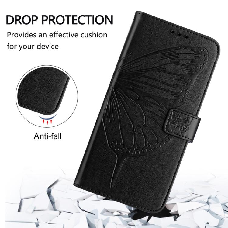 For Google Pixel 10 / 10 Pro+ Embossed Butterfly Leather Phone Case(Black) - Google Cases by buy2fix | Online Shopping UK | buy2fix