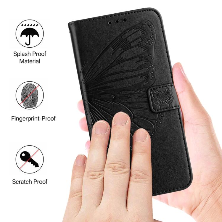 For Google Pixel 10 / 10 Pro+ Embossed Butterfly Leather Phone Case(Black) - Google Cases by buy2fix | Online Shopping UK | buy2fix