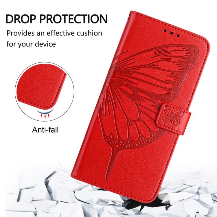 For Google Pixel 10 / 10 Pro+ Embossed Butterfly Leather Phone Case(Red) - Google Cases by buy2fix | Online Shopping UK | buy2fix