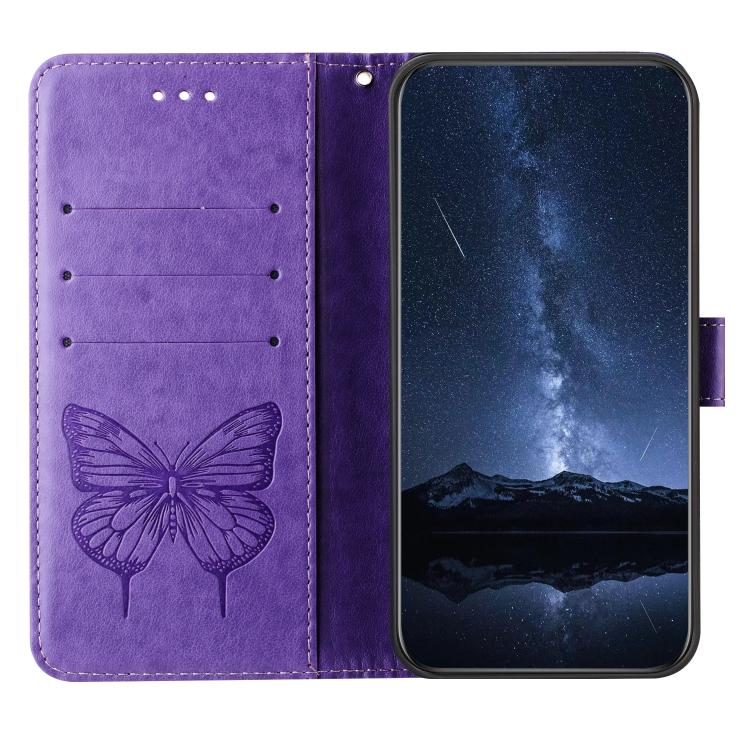 For Google Pixel 10 Pro XL Embossed Butterfly Leather Phone Case(Purple) - Google Cases by buy2fix | Online Shopping UK | buy2fix
