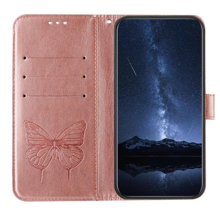 For Google Pixel 10 Pro XL Embossed Butterfly Leather Phone Case(Rose Gold) - Google Cases by buy2fix | Online Shopping UK | buy2fix
