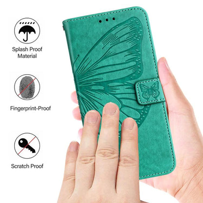 For Google Pixel 10 Pro XL Embossed Butterfly Leather Phone Case(Green) - Google Cases by buy2fix | Online Shopping UK | buy2fix