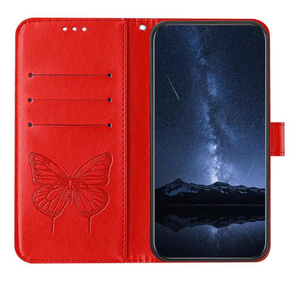 For Google Pixel 10 Pro XL Embossed Butterfly Leather Phone Case(Red) - Google Cases by buy2fix | Online Shopping UK | buy2fix