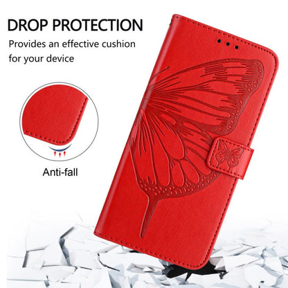 For Google Pixel 10 Pro XL Embossed Butterfly Leather Phone Case(Red) - Google Cases by buy2fix | Online Shopping UK | buy2fix