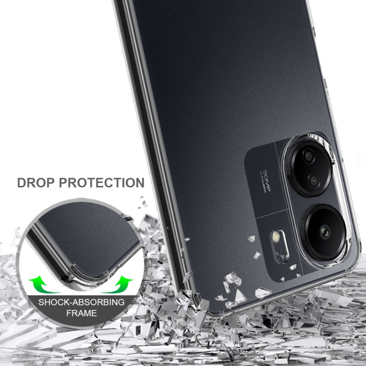 For Xiaomi Redmi 13C 4G Scratchproof Acrylic TPU Phone Case(Transparent) by buy2fix