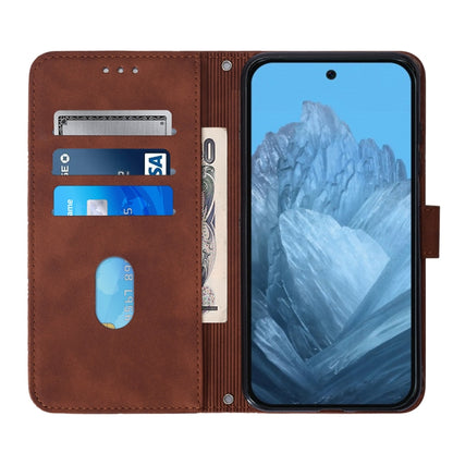 For Google Pixel 9 Crossbody 3D Embossed Flip Leather Phone Case(Brown) by buy2fix