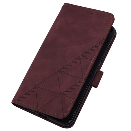 For Google Pixel 9 Crossbody 3D Embossed Flip Leather Phone Case(Wine Red) by buy2fix