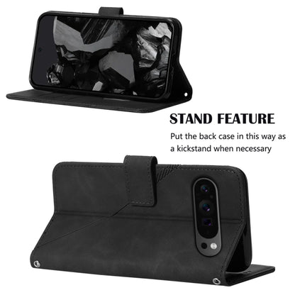 For Google Pixel 9 Pro Crossbody 3D Embossed Flip Leather Phone Case(Black) by buy2fix