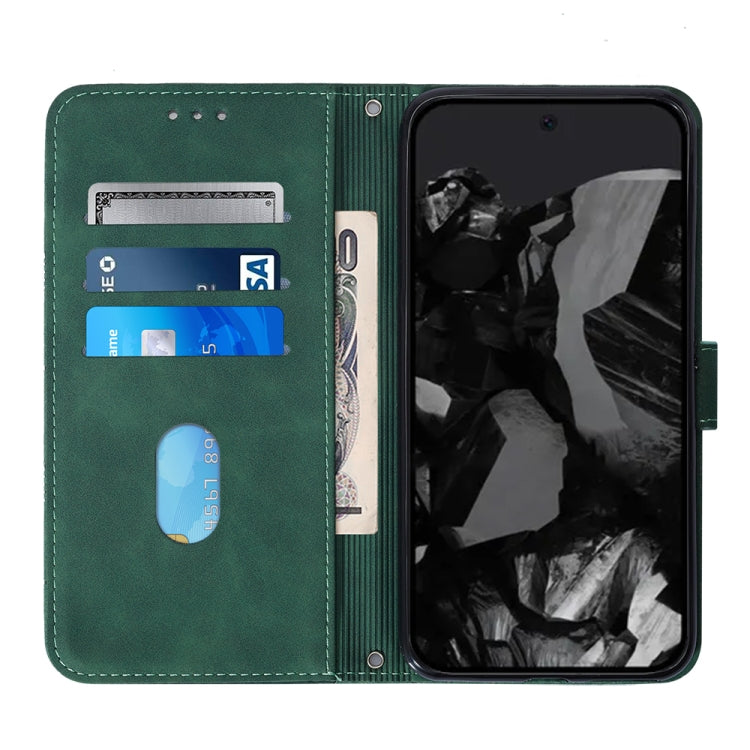 For Google Pixel 9 Pro Crossbody 3D Embossed Flip Leather Phone Case(Dark Green) by buy2fix