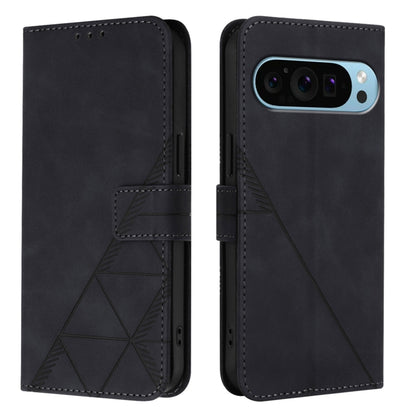 For Google Pixel 9 Pro XL Crossbody 3D Embossed Flip Leather Phone Case(Black) by buy2fix