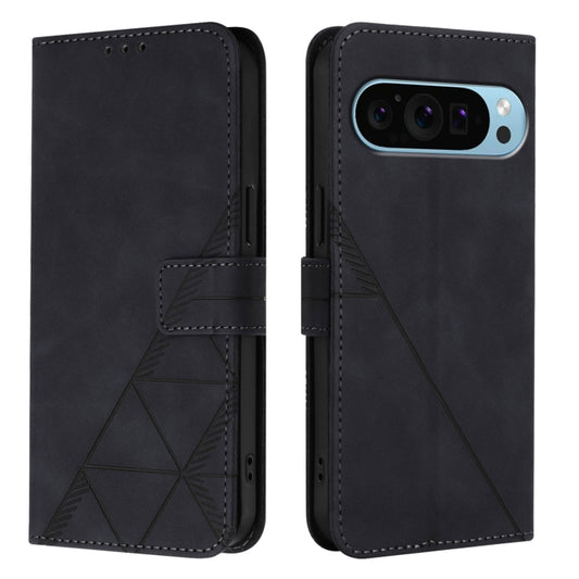 For Google Pixel 9 Pro XL Crossbody 3D Embossed Flip Leather Phone Case(Black) by buy2fix