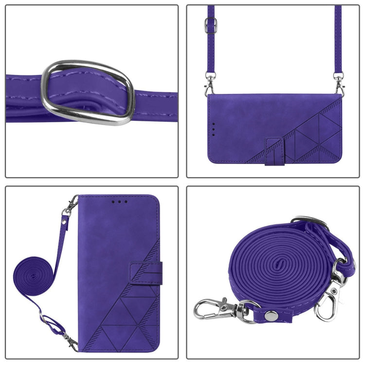 For Google Pixel 9 Pro XL Crossbody 3D Embossed Flip Leather Phone Case(Purple) by buy2fix