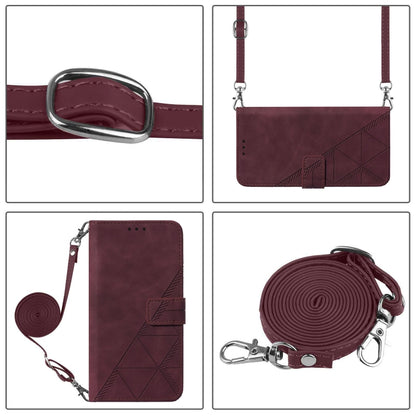 For Google Pixel 9 Pro XL Crossbody 3D Embossed Flip Leather Phone Case(Wine Red) by buy2fix