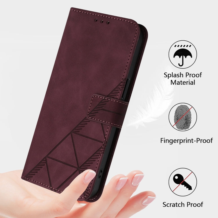 For Google Pixel 9 Pro XL Crossbody 3D Embossed Flip Leather Phone Case(Wine Red) by buy2fix