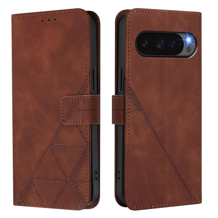 For Google Pixel 10 / 10 Pro+ Crossbody 3D Embossed Flip Leather Phone Case(Brown) - Google Cases by buy2fix | Online Shopping UK | buy2fix