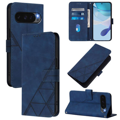 For Google Pixel 10 / 10 Pro+ Crossbody 3D Embossed Flip Leather Phone Case(Blue) - Google Cases by buy2fix | Online Shopping UK | buy2fix