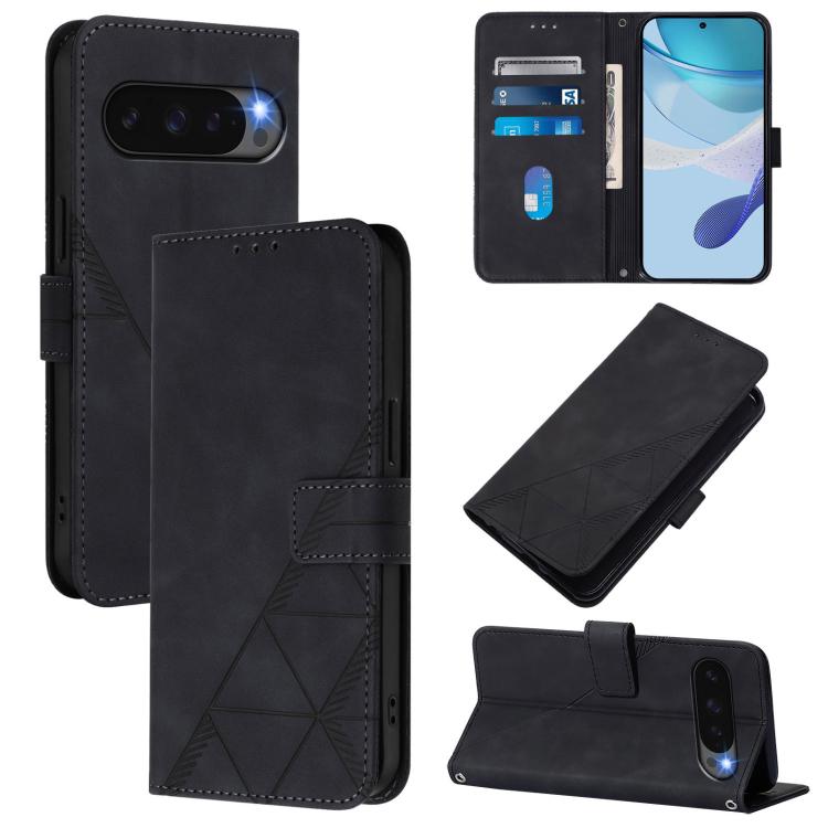 For Google Pixel 10 / 10 Pro+ Crossbody 3D Embossed Flip Leather Phone Case(Black) - Google Cases by buy2fix | Online Shopping UK | buy2fix