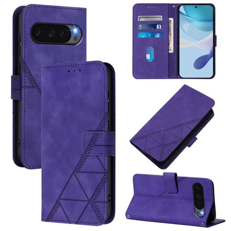 For Google Pixel 10 / 10 Pro+ Crossbody 3D Embossed Flip Leather Phone Case(Purple) - Google Cases by buy2fix | Online Shopping UK | buy2fix