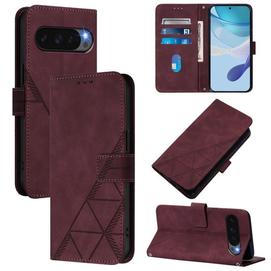 For Google Pixel 10 / 10 Pro+ Crossbody 3D Embossed Flip Leather Phone Case(Wine Red) - Google Cases by buy2fix | Online Shopping UK | buy2fix