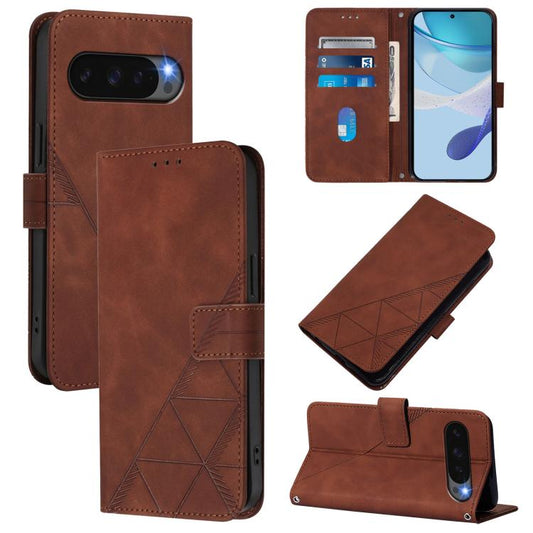 For Google Pixel 10 Pro XL Crossbody 3D Embossed Flip Leather Phone Case(Brown) - Google Cases by buy2fix | Online Shopping UK | buy2fix