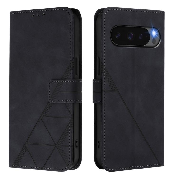 For Google Pixel 10 Pro XL Crossbody 3D Embossed Flip Leather Phone Case(Black) - Google Cases by buy2fix | Online Shopping UK | buy2fix