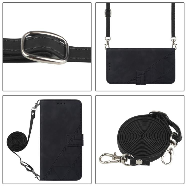 For Google Pixel 10 Pro XL Crossbody 3D Embossed Flip Leather Phone Case(Black) - Google Cases by buy2fix | Online Shopping UK | buy2fix
