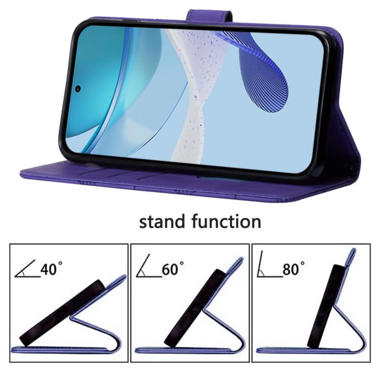 For Google Pixel 10 Pro XL Crossbody 3D Embossed Flip Leather Phone Case(Purple) - Google Cases by buy2fix | Online Shopping UK | buy2fix
