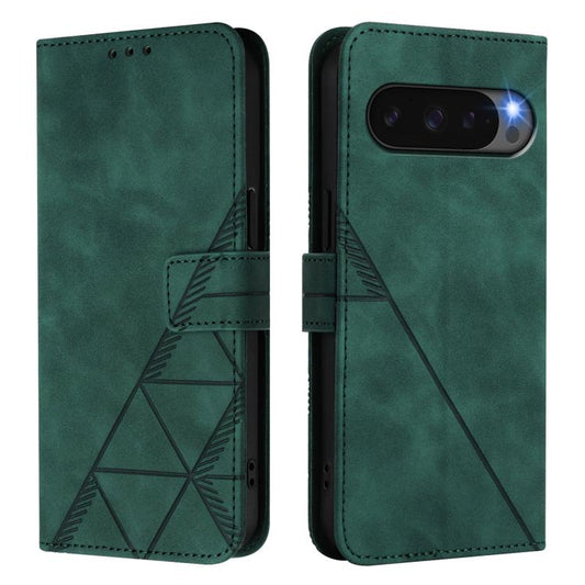 For Google Pixel 10 Pro XL Crossbody 3D Embossed Flip Leather Phone Case(Dark Green) - Google Cases by buy2fix | Online Shopping UK | buy2fix