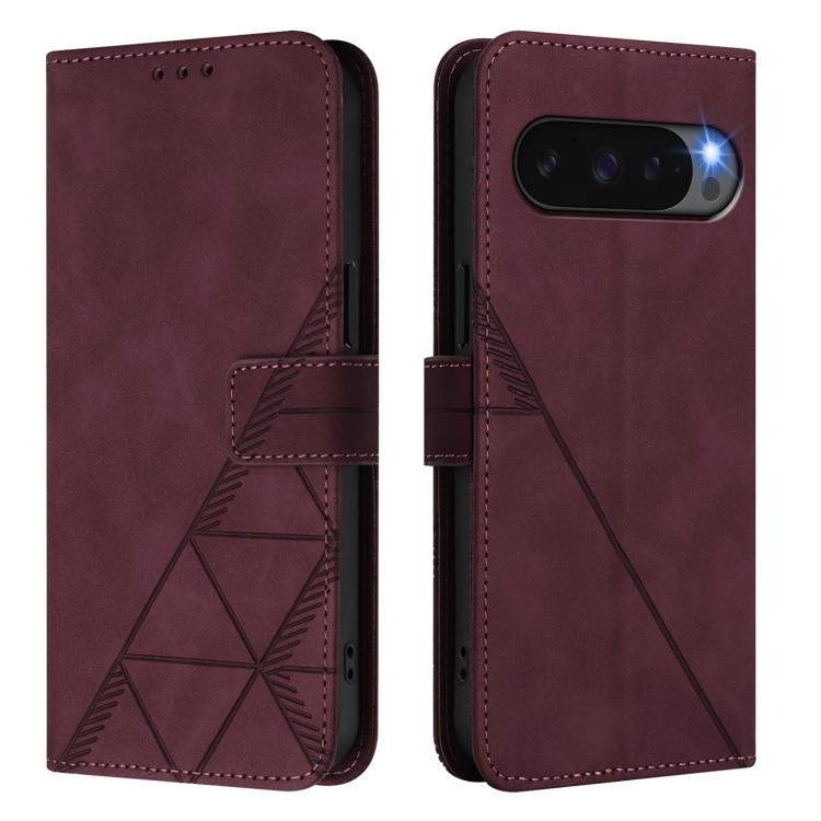For Google Pixel 10 Pro XL Crossbody 3D Embossed Flip Leather Phone Case(Wine Red) - Google Cases by buy2fix | Online Shopping UK | buy2fix