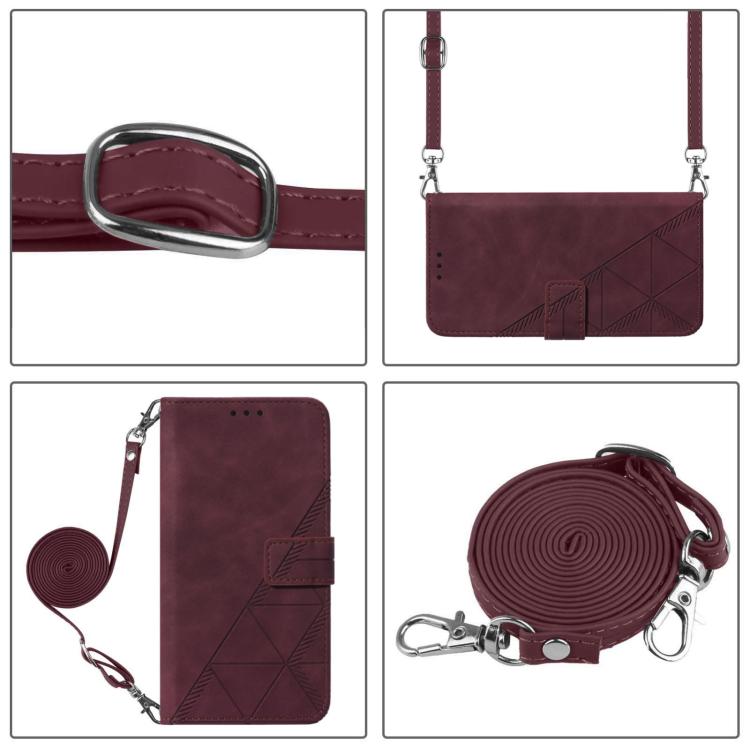 For Google Pixel 10 Pro XL Crossbody 3D Embossed Flip Leather Phone Case(Wine Red) - Google Cases by buy2fix | Online Shopping UK | buy2fix