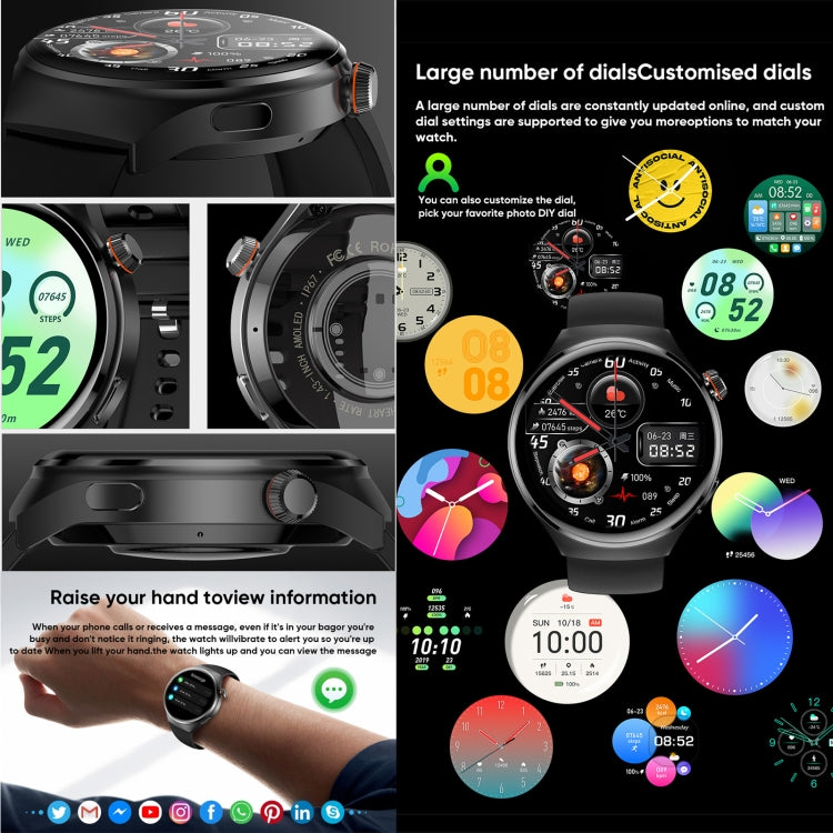 MT26 Smart Watch 1.43 inch AMOLED Bracelet, Support Bluetooth Call / Blood Pressure / Blood Oxygen / Heart Rate(Black) by buy2fix