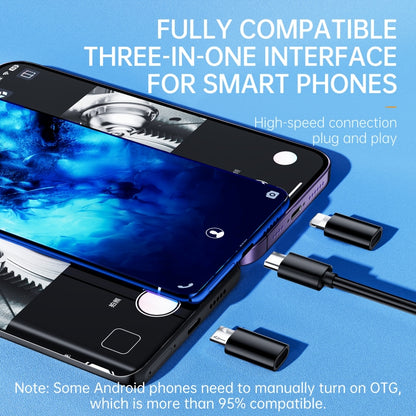 AN112 8mm Double Lenses HD Industry Endoscope Type-C + Micro USB + 8 Pin Connection, Length:10m Soft Tube -  by buy2fix | Online Shopping UK | buy2fix