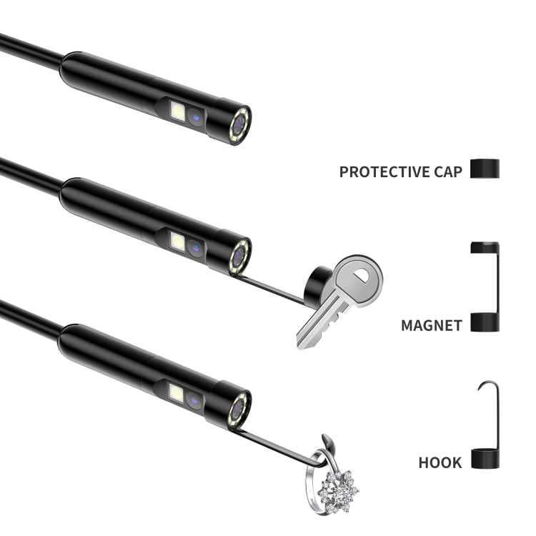 AN112 8mm Double Lenses HD Industry Endoscope Type-C + Micro USB + 8 Pin Connection, Length:5m Hard Tube -  by buy2fix | Online Shopping UK | buy2fix