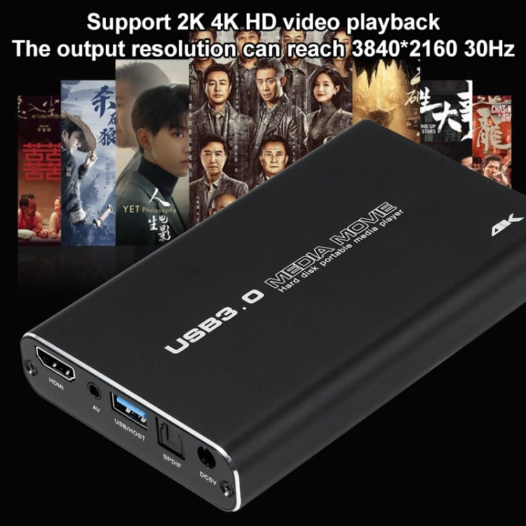 MP2506P 4K 30Hz HD Media Player, Support Auto Loop Play Videos & Photos & Music(UK Plug) by buy2fix