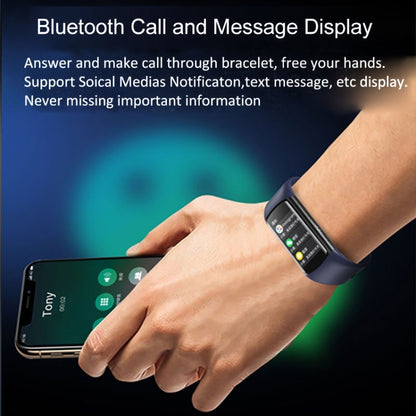 H8 1.47 inch Color Screen Smart Bracelet, Supports Bluetooth Call / Blood Oxygen Monitoring(Blue) by buy2fix