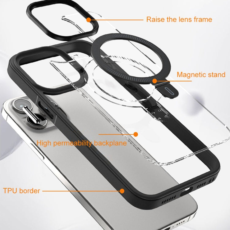 For iPhone 14 Shield Armor MagSafe Holder Phone Case(Blue) by buy2fix