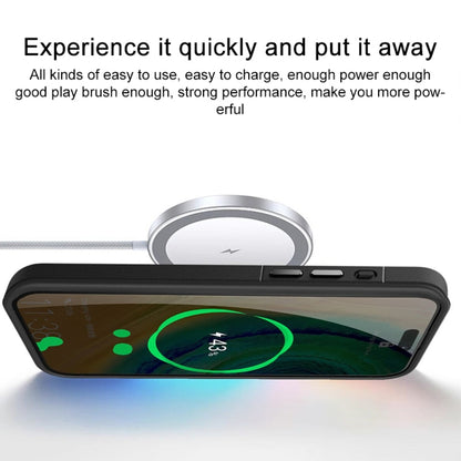 For iPhone 15 Pro Max Shield Armor MagSafe Holder Phone Case(Deep Purple) by buy2fix