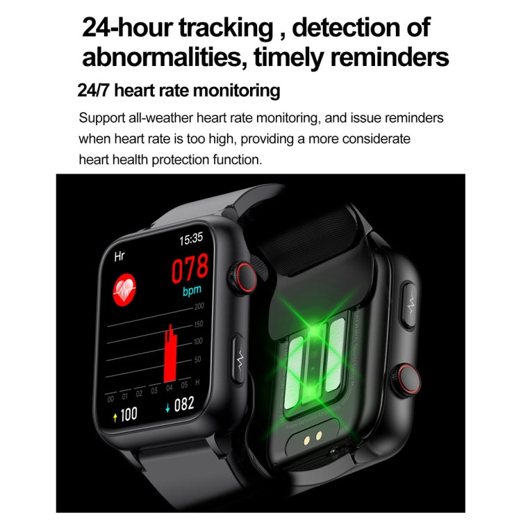 TK63 1.91 Inch Color Screen Air Pump Smart Watch, Supports Blood Pressure Monitoring / ECG(Red) by buy2fix